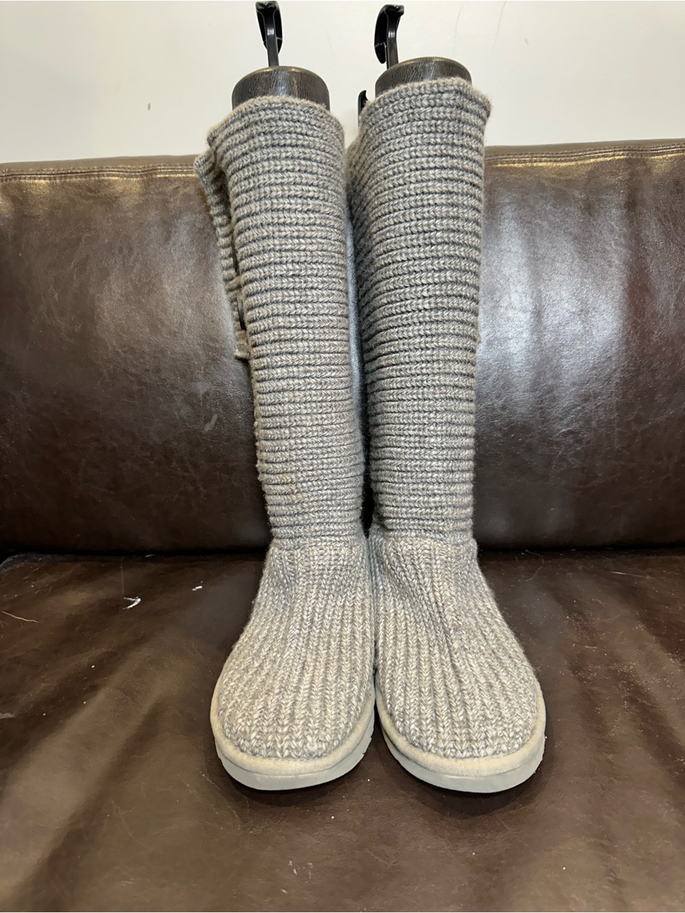 UGG Classic Cardy Boots US 8 grey | knit tall button | foldover slouch